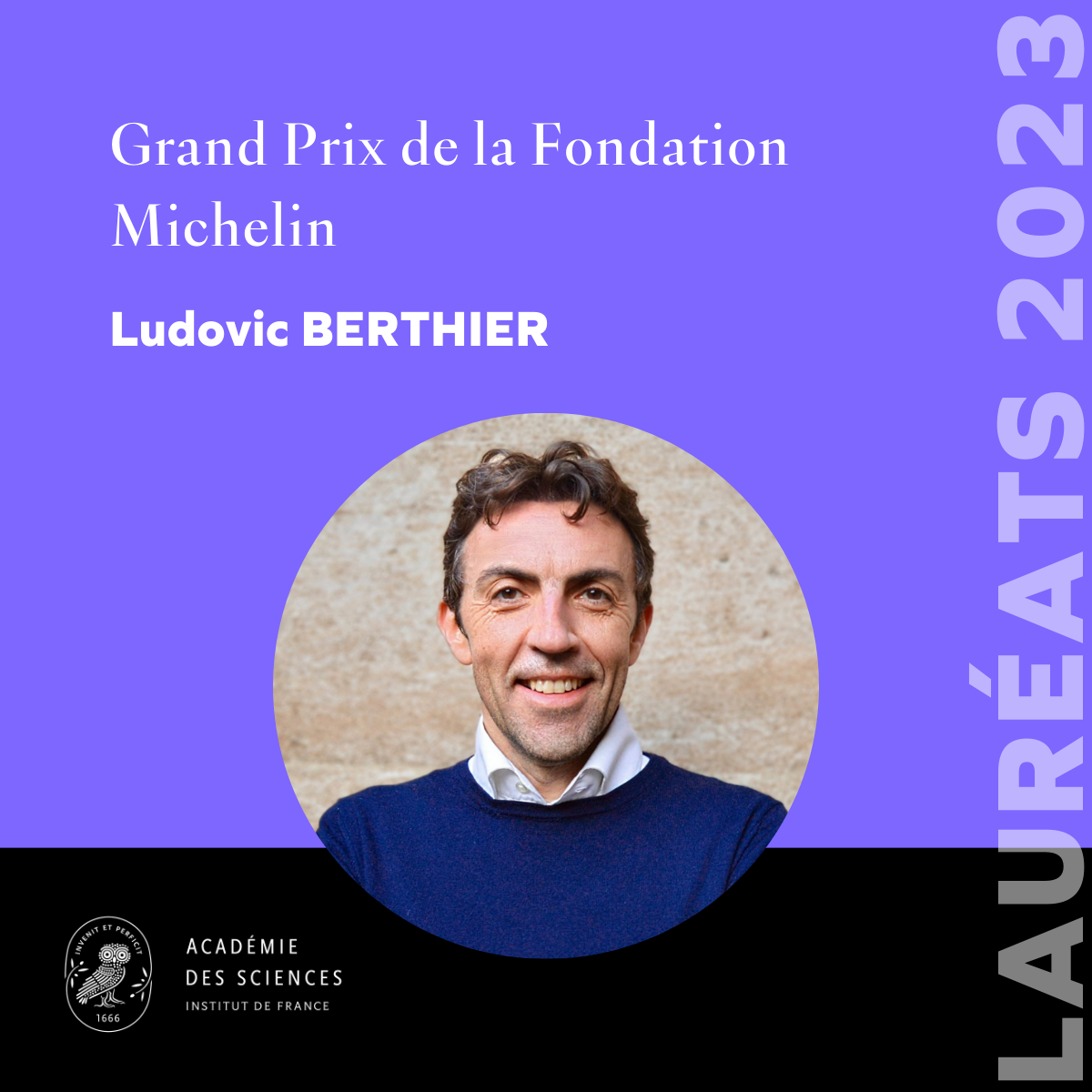 Ludovic Berthier est lauréat 2023 des prix Fondation Michelin - Académie des sciences 